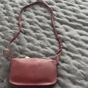 Madewell Deep Red Leather Crossbody Bag